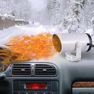Portable 12V Car Heater, 2 in1 Fast Heating and Cooling Fan for Car Windshield Defogger Defroster, Plugin Cigaerte Lighter Suitable for Cars SUV Truck and Trailer (CFBS214)