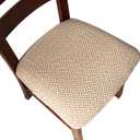 Genina Seat Covers for Dining Room Chair Seat Slipcovers Kitchen Chair Covers (Khaki, 4 Pcs)