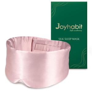 Joyhabit Silk Sleep mask | 100% Mulberry for Women Men Ultra Soft Blackout Eye Cover with Adjustable Band, Breathable No Eye Pressure, Ideal for Sleep, Travel, Naps & Meditation, Lotus Pink