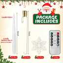 gisgfim 12 Pack Christmas Tree Candles with Remote & Hooks LED Flickering Flameless Candles with Timer Hanging Crystals Ornaments for Home Party Gifts Wedding Chandelier Decors-Acrylic Snowflake Hook