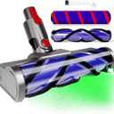 Upgraded 2 Brushes Vacuum Head Replacement for Dyson V7/V8/V10/V11/V15/SV10/SV11/SV12/SV14/SV15/SV22((Not for Slim) | AntiTangle Motorhead with LED Light | QuickRelease Cordless Vacuum Cleaner Head