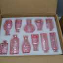 RUCKAE 22 Pack Pink Small Vases Glass Mini Bud Vase in Bulk Vintage Pink Flower Vases for Wedding,Centerpieces Home Decor and Party