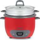 Aroma Housewares 14-Cup (Cooked) (7-Cup UNCOOKED) Pot Style Rice Cooker and Food Steamer (ARC-747-1NGR) , Red