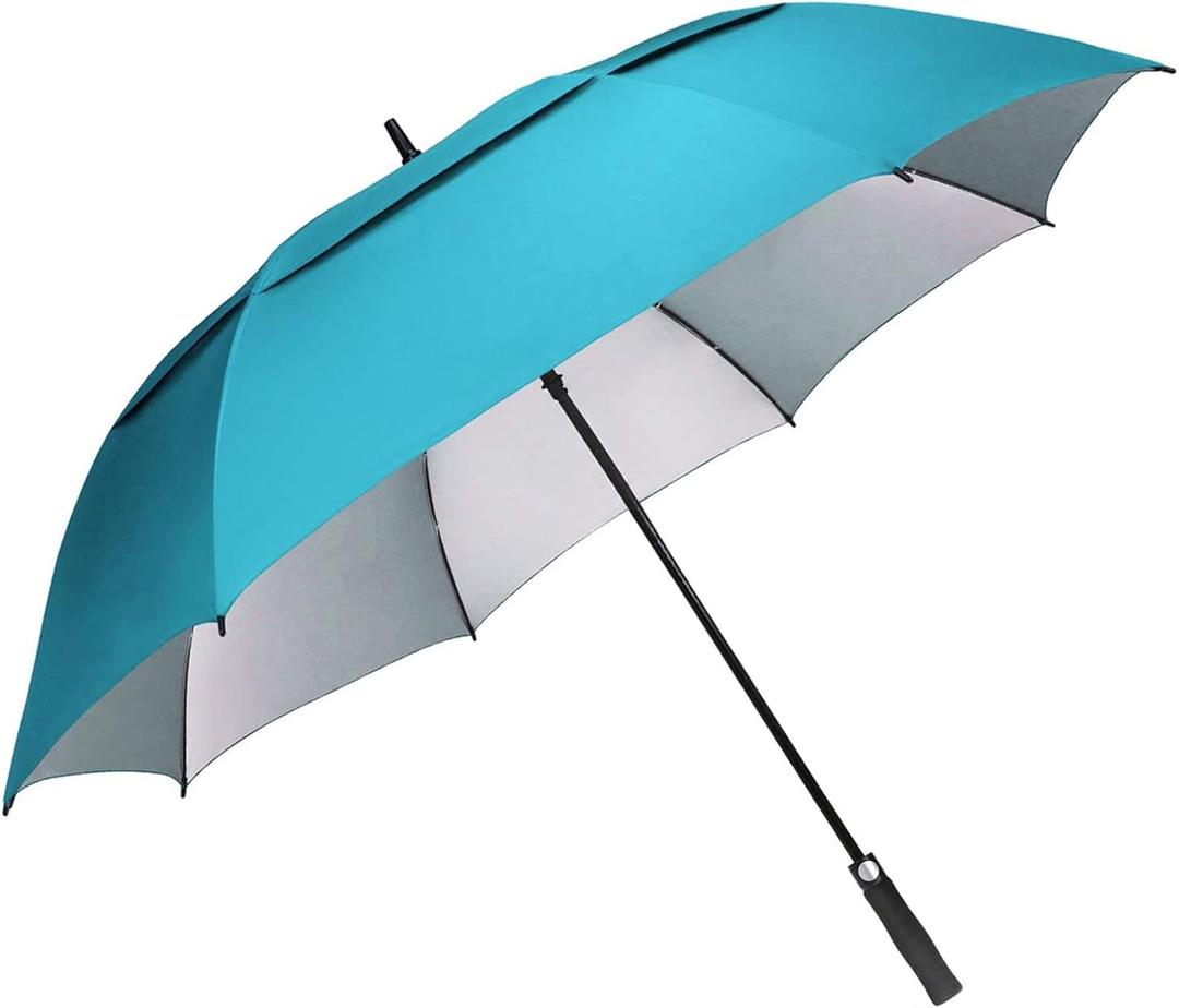 G4Free 54 Inch Extra Large Windproof Golf Umbrella UV Protection Automatic Open Double Canopy Vented Sun Rain Stick Umbrella