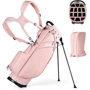visenter 14-Way Pink Golf Bags for Women, Golf Stand Bag | Golf Stand Bag, Adjustable Shoulder Straps, Rain Cover, Multiple Pockets
