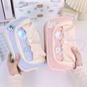 Large Pencil Pouch Big Pencil Case Big Capacity Aesthetic Pen Cosmetic Bag Pen Stationery Organizer Simple, College Office Home Travel Storage Bag (Pink)