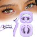 LanflowerMagnetic Eyelashes Without Eyeliner Reusable Magnetic Eyeashes with Applicator No Glue Needed Magnetic Lashes Kit Cat Eye Magnetic Eyelashes Natural Look 1 Pair  