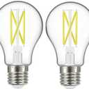 Satco S12436 A19 LED 4-Bulb Value Pack, 75W Replacement, 2700K, Clear, Pack of 4