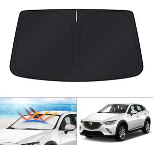 KUST Windshield Sun Shade Custom Fit for Mazda CX-30 2019-2025 2026 CX30 Accessories Sunshade Foldable Sun Visor Protector Blocks UV Rays Keep Your Car Cooler