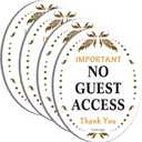 4 Pack No Guest Access Sign, 5 x 4 Thick Acrylic Self-Adhesive Warning Sign, Store Signs for Host, Vrbo Essentials for Hosts, Vrbo Signs, Easy to Install