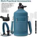 DYSANKY 1 Gallon Water Bottle Insulated | Thickened Stainless Steel Vacuum Metal Water Jug | Portable Sports Large for Gym and Hiking with Straw, Carrier Bag, Handle Strap | BPA-Free 128 oz