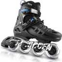 Inline Skates for Kids Girls and Boys, 4 Sizes Adjustable Roller Skates Blades with Full Light Up Wheels for Women Men, Durable Outer Shell, Roller Skates  Blue, XLarge-Youth & Adult (8-11 US)