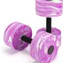 Aquatic Exercise Dumbbells, 2PCS Aqua Fitness Barbells, High-Density EVA-Foam Dumbbell Set, Pool Weights Dumbbells Set for Water Aerobics Weight Loss, Pool Fitness, Water Exercise (Pink)