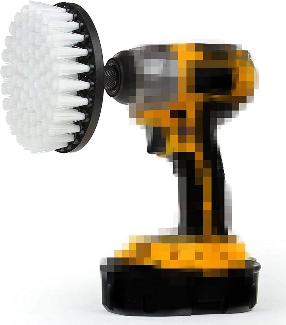 Drill Brush 5 inch Soft Bristle White Quick Change Shaft