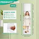 4 Pcs Self Adhesive Mirror, 3mm Thickened Shatteproof Safe Acrylic Stick on Mirror Tiles for Living Room,Bedroom, Workout