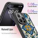 FUNMIKO for iPhone 16 Pro Max Case Wireless Charging & Military-Grade Protection - Trendy Floral Design for Women Girls, Matte Non-Slip Phone Cover with Shockproof Corners - Exquisite Motif