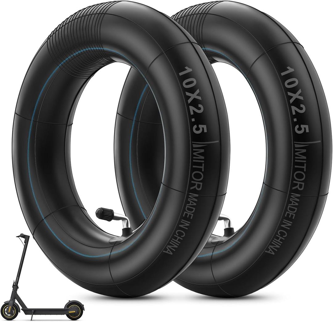 Amitor (2 Pack) 10x2.50 Thicker Inner Tubes, 10x2.50 Scooter Inner with 90° Bent Valve, 60/ 70-6.5 Tube Compatible with Nine-bot MAX G30 G30P G30LP/ Kugoo M4 M4Pro/ Soflow So4 Pro Electric Scooter