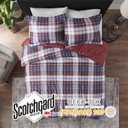 Madison Park Essentials Parkston Plaid Comforter Set Soft Brushed Microfiber College Bedding, 3M Scotchguard Stain Release Cover, Modern All Season Cabin Bedding, Twin/ Twin XL, Red, 2 Piece
