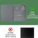 Bar Mat, Bar Accessories, Multifunctional Folding Cocktail Mat with Cutting Board, 18" X 12"(Gray) Drying Mats,Bar Mat for Countertops,Bar Decorations for Home, Outdoor Bar Accessories,Travel