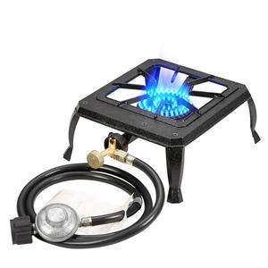 Vivicreate Single burner cast iron flame camping stove, include CSA listed regulator and gas hose (HT-C-0011)