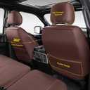 OASIS AUTO Custom Fit F150 Seat Covers for 2009-2014 Ford F-150 & 2011-2016 F-250 F-350 Super Duty (SuperCrew/Crew Cab), Full Set Premium Leatherette, Waterproof Truck Protectors (Brown)