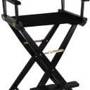 American Trails Extra-Wide Premium 30" Director's Chair Black Frame with Black Canvas, Bar Height