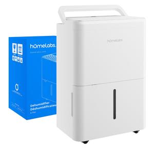 hOmeLabs 8 Pint Wi-Fi Dehumidifier for up to 1,800 Sq Ft Rooms (MAX 24 Pint at 95°F, 90% RH) – Ultra Quiet, Compact Design with Smart Controls and Drain Hose