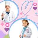 4 Pcs Kids Stethoscope with Syringe Toy Stethoscope Preschool Pretend Doctor Toys for Costume Kids Boys Girls Role Play Accessories, Pink Blue