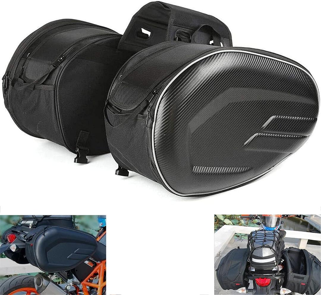 Motorcycle Saddle Bags, Powersports Saddle Bags, Waterproof Saddlebags Luggage Bag, Full Face Helmet Storage Bag, Motorcycle Pillion Seat Bag.