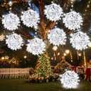 Likiyol Christmas Light Balls Outdoor 8 Pack 8" Sphere Christmas Lights with Plug, Hanging Tree Garden Globe Lights Waterproof String Lights for Yard, Patio, Porch, Party, Holiday DecorCool White