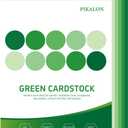 50 Sheets Green Cardstock 8.5 x 11 Inches, 5 Colors Assorted Colored Card Stock Paper 67lb/180gsm Perfect for Printing DIY Crafting Scrapbook Decoration Card Craft (Green)