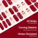 2 x Lavinda Christmas Semi Cured Gel Nail Strips, 20 Pcs Nails Stickers with Santa & Snowflake, Long-Lasting UV Gel Stickers, Easy to Apply for Home Nails DIY with 2 Prep Pads & Stick and 1 File (Snowpine)