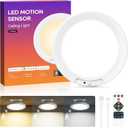 Rechargeable Motion Sensor Ceiling Light, 8000mAh Battery Operated Ceiling Lights with Remote, Magnetic Wireless Closet Light, 3 Color Dimmable LED Lights for Closet Shower Pantry Shed Hallway Stairs