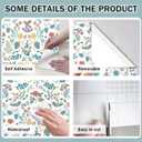 JiffDiff Wildflowers Floral Peel and Stick Wallpaper, Flower and Leaf Contact Paper Boho Removable Waterproof Self Adhesive Wall Paper for Bedroom Bathroom, 17.3" x 475"(56 sq. ft) (Beige, Coral)