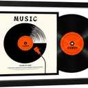 ccdcc 16.5x25 Vinyl Record Display Frame 1 Pack, Black Wooden Album Record Frame with Mats and Tempered Glass Cover for 12 By 12 Inch LP Record Cover