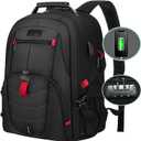LOVEVOOK Large Backpack for Men 18 inch Heavy Duty Backpack Big Travel Backpack Large Capacity Laptop Backpack with USB Port Waterproof for Business Work (18.4 inch,Black)