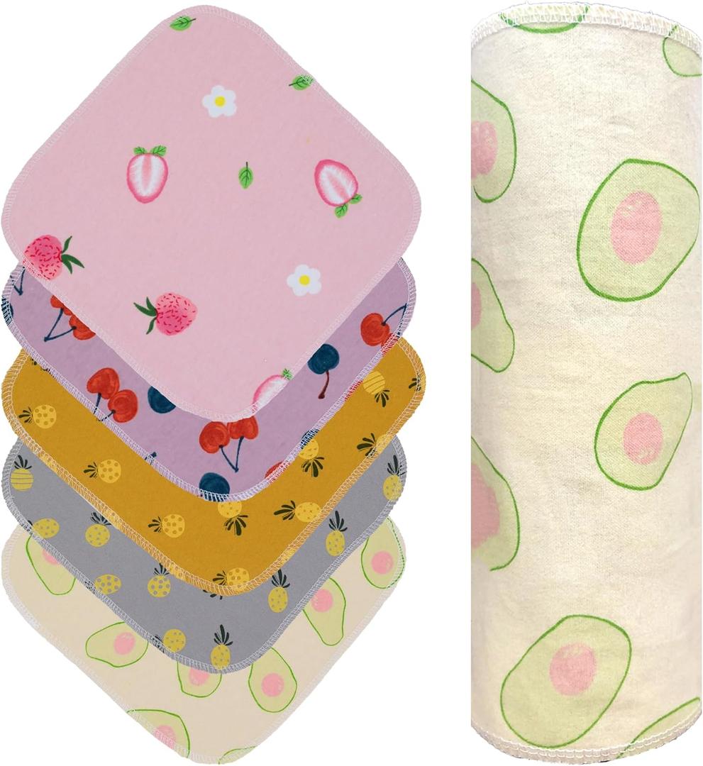 Simnice Reusable Paperless Paper Towels — Reusable Napkins Paperless Paper Towel, Washable Cotton Cloth Roll for Kitchen,25 Pack 10”x10”with Cardboard Roll 