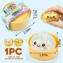 1Pc Dumpling Squishy Mystery Box,Ball with Water Beads Glitter Dumpling Squishy,Squeeze Dough Ball Stress Relief Hand Toys with Food Steamer Fidget Sensory Toy Easter Basket Stuffers