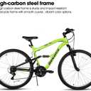 Hiland Full Suspension Mens Mountain Bike, 18 Speed, 26 Inch Wheel, Dual V Brake Bike for Men Womens Adult Bicycle, Medium