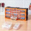 VEVOR 22-Drawer Storage Organizer, Plastic, Drawer Storage Cabinet for Garage Organization, Stackable Small Parts Organizer, Wall-Mounted Toolbox, for Hardware, Beads, Screws, Crafts, Building Bricks