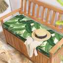 Outdoor Bench Cushion, Patio Furniture Cushion 42 x 18 x 3 Inch, Water Resistant Garden Sofa Swing Pad Settee Loveseat Couch Replacement Cushion, 1 Pack, Swaying Palms Green