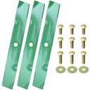 Lawneagle UC22010 Mower Blades with Blade Bolts & Washers for John Deere Z425 Z325E GX255 GX325 GX335 GX345 GX355 X320 X340 X360 X380 Decks Replaces John Deere 54 inch Mower Blades UC22010 M143520