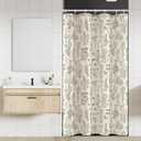 Coxila Linen Shower Curtain Stall Small Spring Farmhouse Floral Vintage Beige Botanical Neutral Half Narrow Single Walk in Stand up Heavy Duty Textured Toile Bathroom 36x72 Inch Fabric 7 Pack Hooks