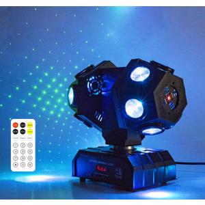 Remote Control Moving Head DJ Light 12LEDs Rotating Stage Beam Lights Uplighting Pinspot Lights for DJ KTV Disco Party Wedding Concert Festival