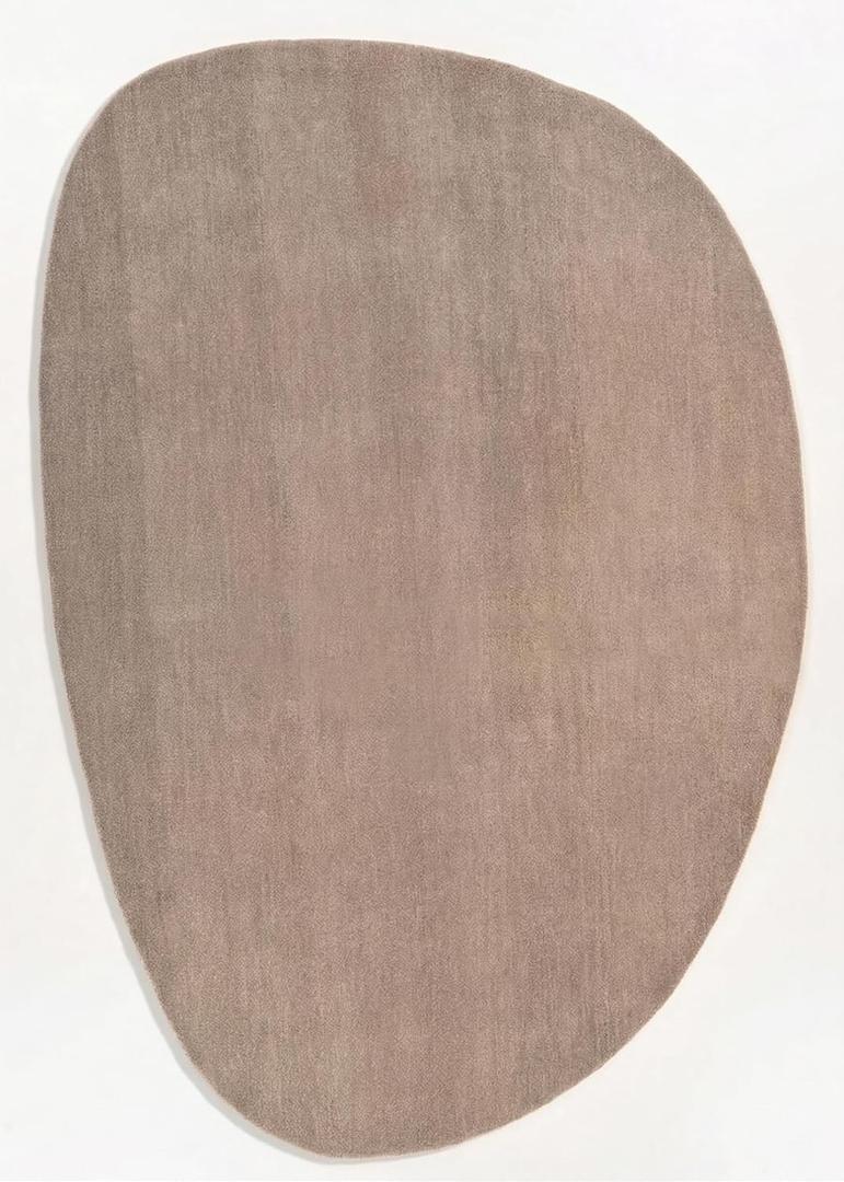 Restoration and Renovation Modern Oval Shape Wool Rug - Irregular Shaped with Soft and Cozy Texture - Ideal for Living Room, Bedroom and More (Dusty Taupe, 4x6 Feet)