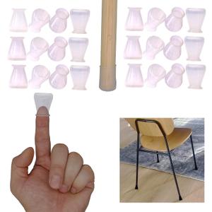 Non Slip Silicone Chair Leg Floor Protectors No Felt Extra Small Chair Leg Caps Bottom Anti Slip Small Furniture Feet Covers for Hardwood Floors Prevent Scratches No Noise,24 PCS