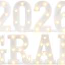 2026 Graduation Decorations, 8 LED Marquee Light Up Letters GRAD 2026 for Graduation Decorations, Preschool, Kindergarten, School, and College Party Dcor