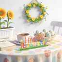KHJCXS Metal Holiday Table Sign Decor, Decorations Tabletop Centerpiece for Home, Office, Shelf, Tiered Tray, Mantel, Indoor, Happy Easter