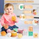 Wuzhineisn Baby Toys 6-12 Months Montessori Toys 6 in 1 Musical Instruments for Toddler, Stacking Blocks Development Learning Educational Toy with Wooden Xylophone Infant Baby Birthday Gift