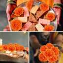 100PCS Marigold Flower Heads with Stems Artificial Cempasuchil Flowers for Da de Los Muertos Altar, Day of The Dead Decorations, Halloween, Mexican Party, DIY Garland & Wreath DcorOrange